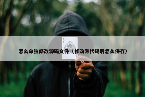 怎么单独修改源码文件（修改源代码后怎么保存）