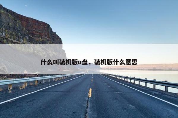 什么叫装机版u盘，装机版什么意思
