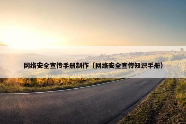 网络安全宣传手册制作（网络安全宣传知识手册）