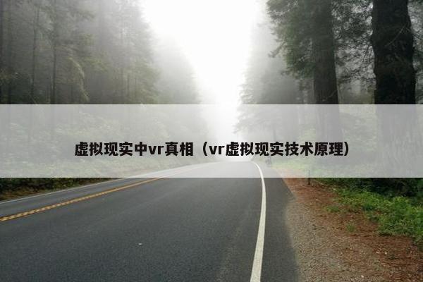 虚拟现实中vr真相（vr虚拟现实技术原理）
