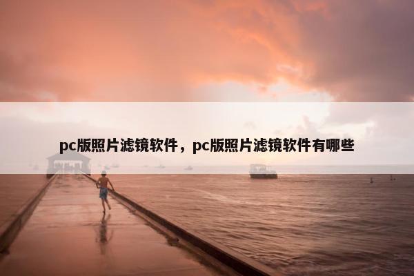 pc版照片滤镜软件，pc版照片滤镜软件有哪些