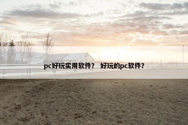 pc好玩实用软件？ 好玩的pc软件？