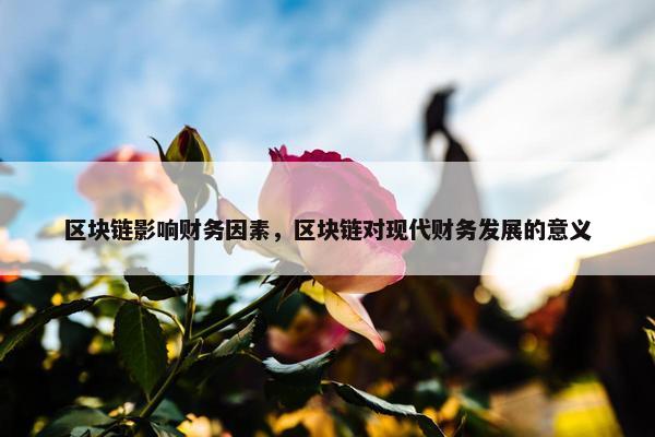 区块链影响财务因素，区块链对现代财务发展的意义