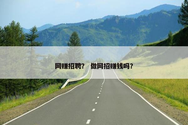 网赚招聘？ 做网招赚钱吗？