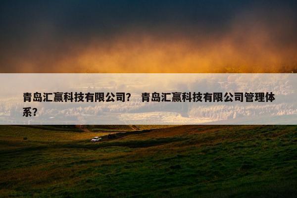 青岛汇赢科技有限公司？ 青岛汇赢科技有限公司管理体系？