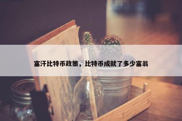 富汗比特币政策，比特币成就了多少富翁