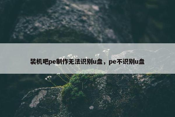 装机吧pe制作无法识别u盘，pe不识别u盘