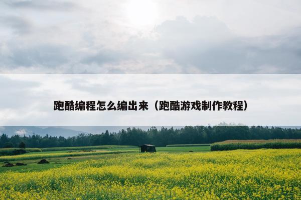 跑酷编程怎么编出来（跑酷游戏制作教程）