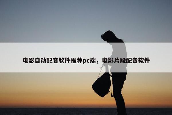 电影自动配音软件推荐pc端，电影片段配音软件