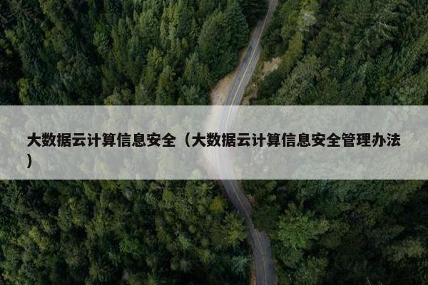 大数据云计算信息安全（大数据云计算信息安全管理办法）