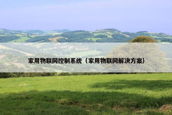 家用物联网控制系统（家用物联网解决方案）