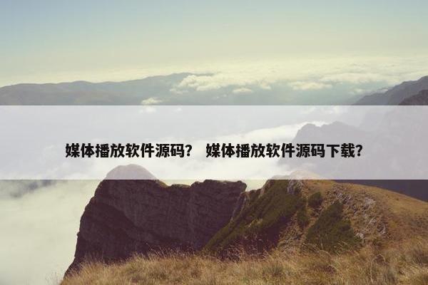 媒体播放软件源码？ 媒体播放软件源码下载？