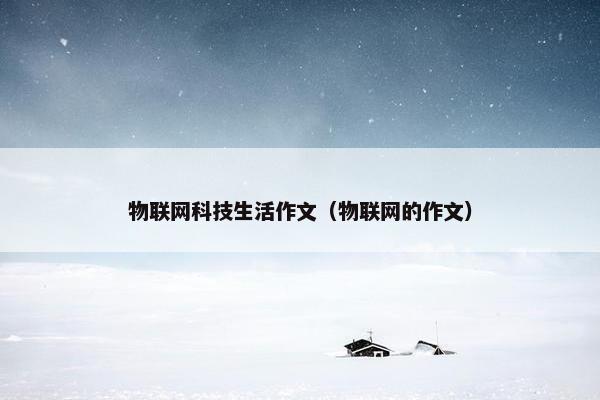 物联网科技生活作文（物联网的作文）