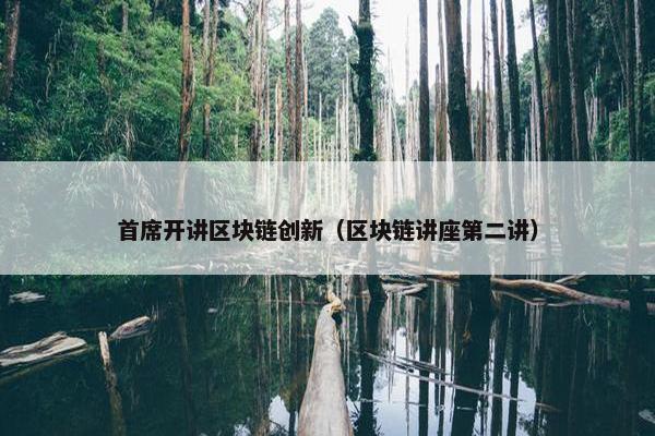 首席开讲区块链创新（区块链讲座第二讲）