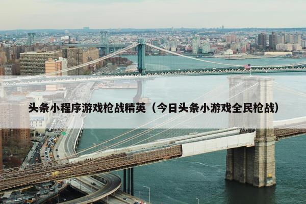 头条小程序游戏枪战精英（今日头条小游戏全民枪战）
