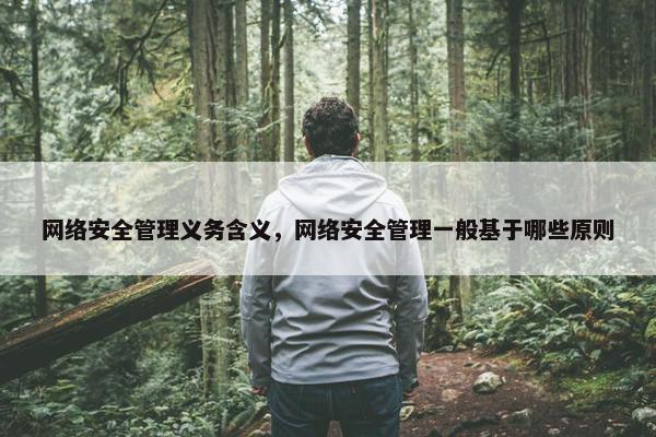 网络安全管理义务含义，网络安全管理一般基于哪些原则
