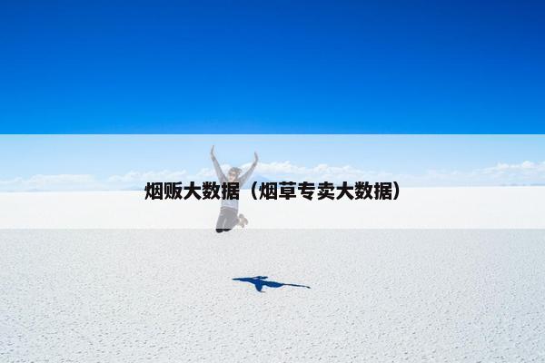 烟贩大数据（烟草专卖大数据）