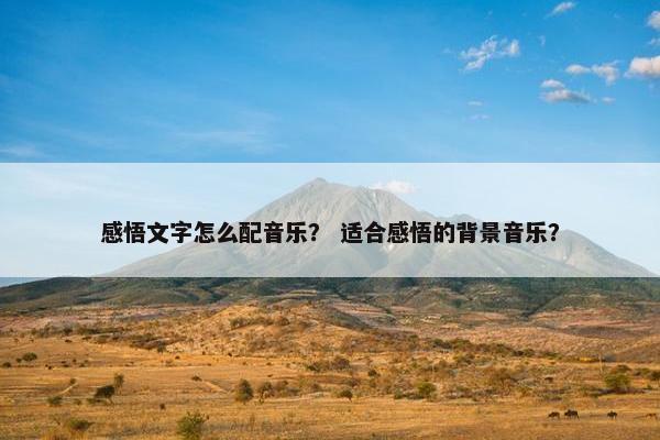 感悟文字怎么配音乐？ 适合感悟的背景音乐？
