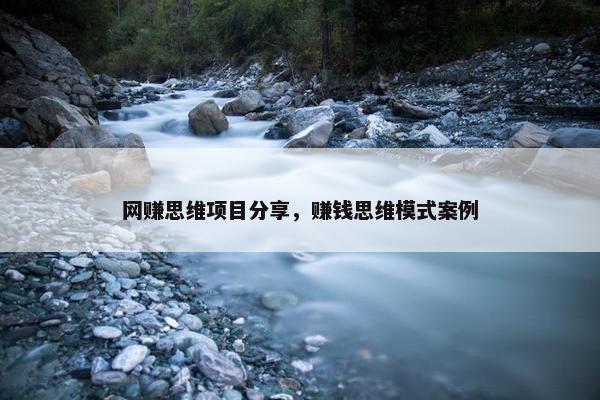 网赚思维项目分享，赚钱思维模式案例