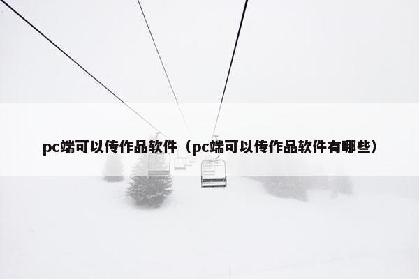 pc端可以传作品软件（pc端可以传作品软件有哪些）
