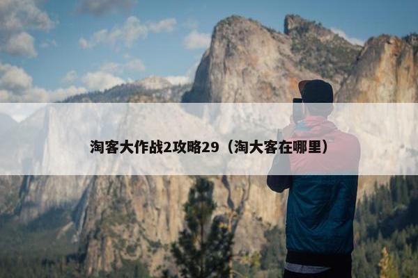淘客大作战2攻略29（淘大客在哪里）