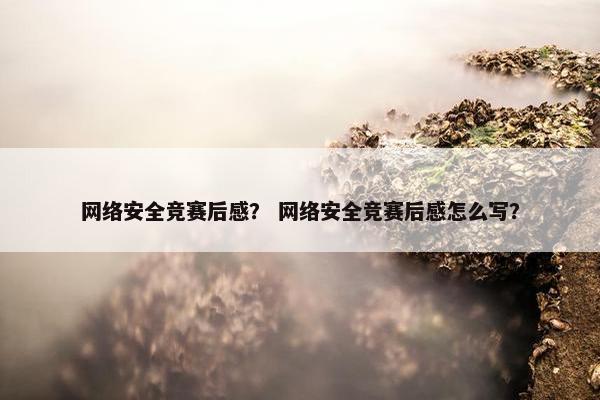 网络安全竞赛后感？ 网络安全竞赛后感怎么写？