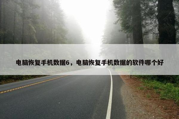 电脑恢复手机数据6，电脑恢复手机数据的软件哪个好
