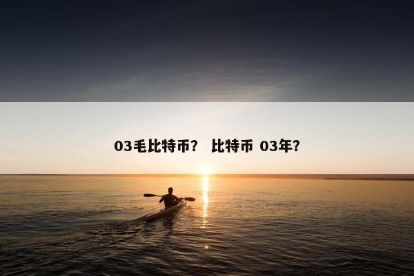 03毛比特币？ 比特币 03年？