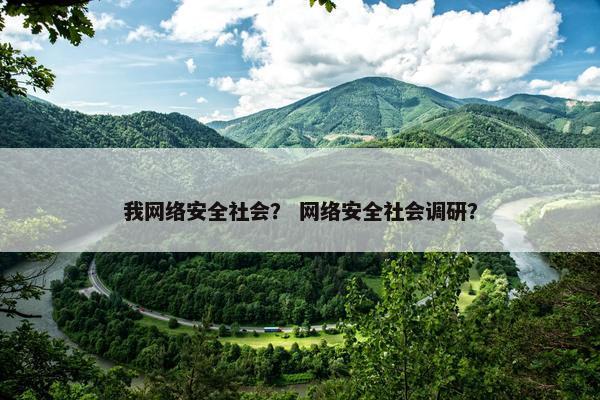 我网络安全社会？ 网络安全社会调研？