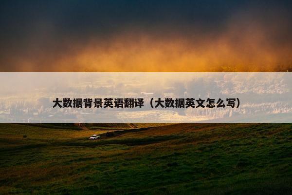 大数据背景英语翻译（大数据英文怎么写）