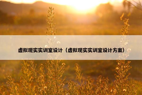 虚拟现实实训室设计（虚拟现实实训室设计方案）