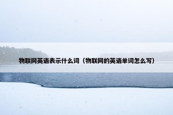 物联网英语表示什么词（物联网的英语单词怎么写）