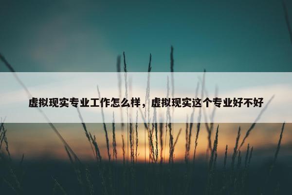 虚拟现实专业工作怎么样，虚拟现实这个专业好不好