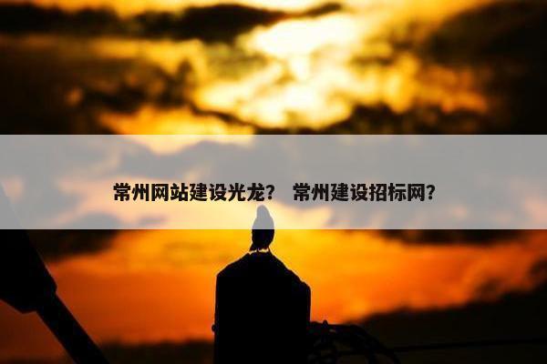 常州网站建设光龙？ 常州建设招标网？