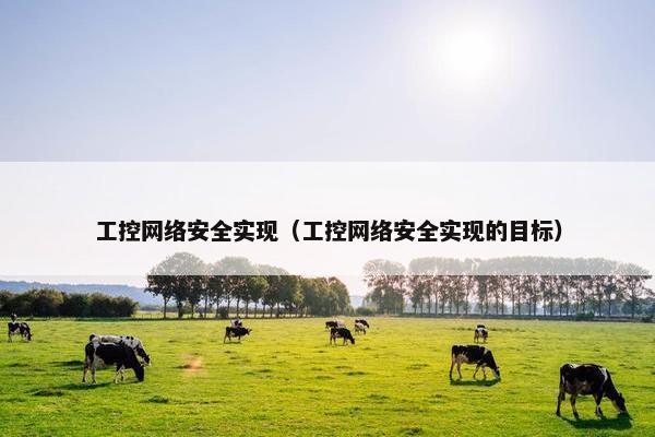 工控网络安全实现（工控网络安全实现的目标）