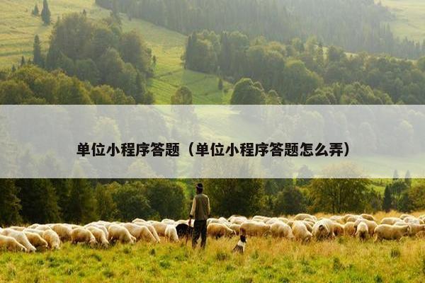 单位小程序答题（单位小程序答题怎么弄）