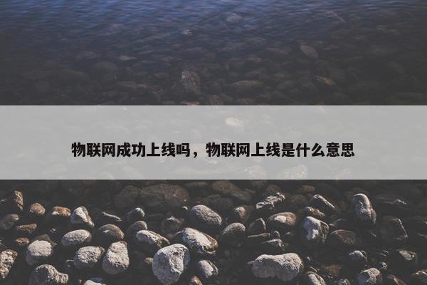 物联网成功上线吗，物联网上线是什么意思