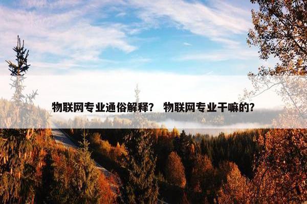 物联网专业通俗解释？ 物联网专业干嘛的？