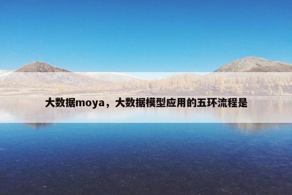 大数据moya，大数据模型应用的五环流程是