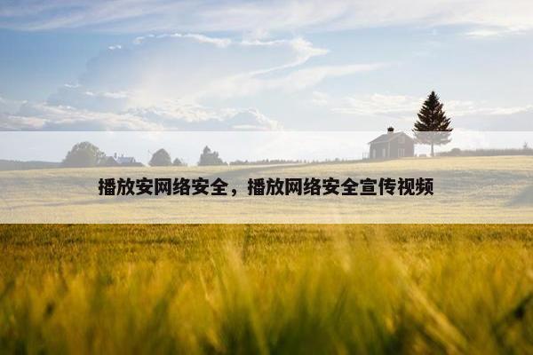 播放安网络安全，播放网络安全宣传视频
