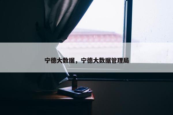 宁德大数据，宁德大数据管理局