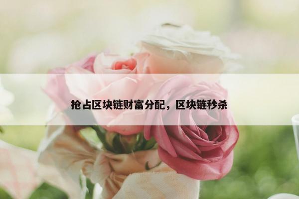 抢占区块链财富分配，区块链秒杀