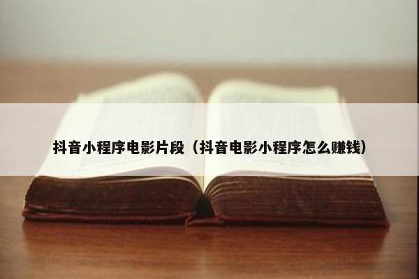抖音小程序电影片段（抖音电影小程序怎么赚钱）