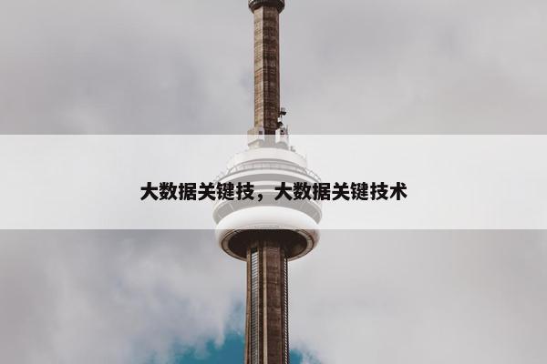 大数据关键技，大数据关键技术