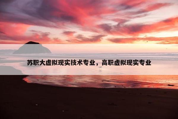 苏职大虚拟现实技术专业，高职虚拟现实专业