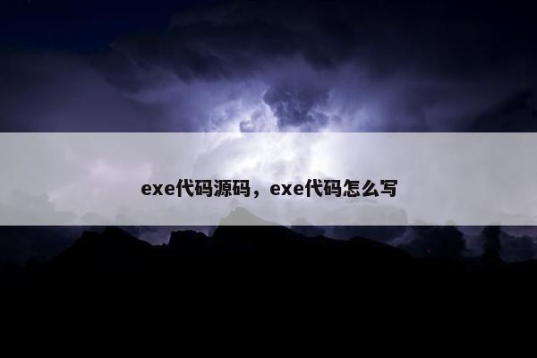 exe代码源码，exe代码怎么写