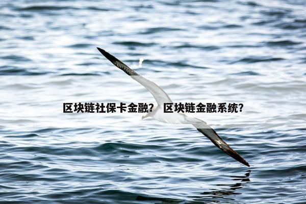 区块链社保卡金融？ 区块链金融系统？