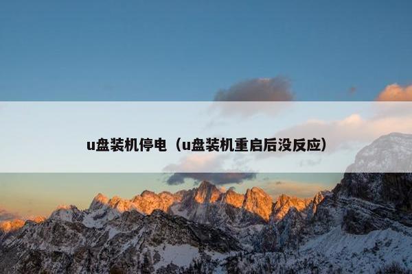 u盘装机停电（u盘装机重启后没反应）