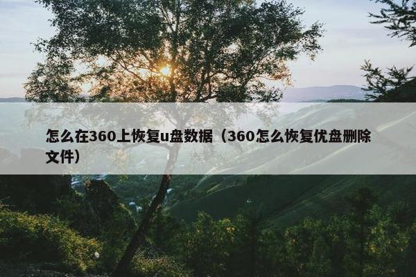 怎么在360上恢复u盘数据（360怎么恢复优盘删除文件）