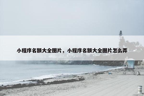 小程序名额大全图片，小程序名额大全图片怎么弄